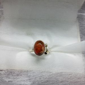 Sajen Orange Fire Opal Ring Size 6 Vintage